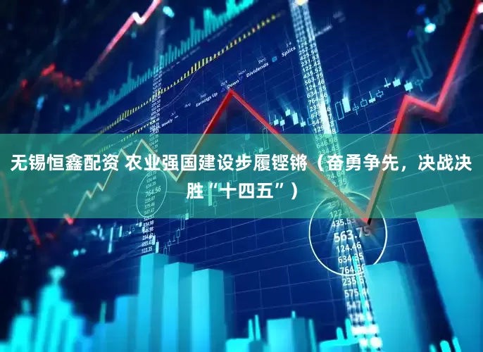 无锡恒鑫配资 农业强国建设步履铿锵（奋勇争先，决战决胜“十四五”）